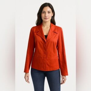 Lafayette 148 New York blazer pumpkin orange button‎ up Sz 10